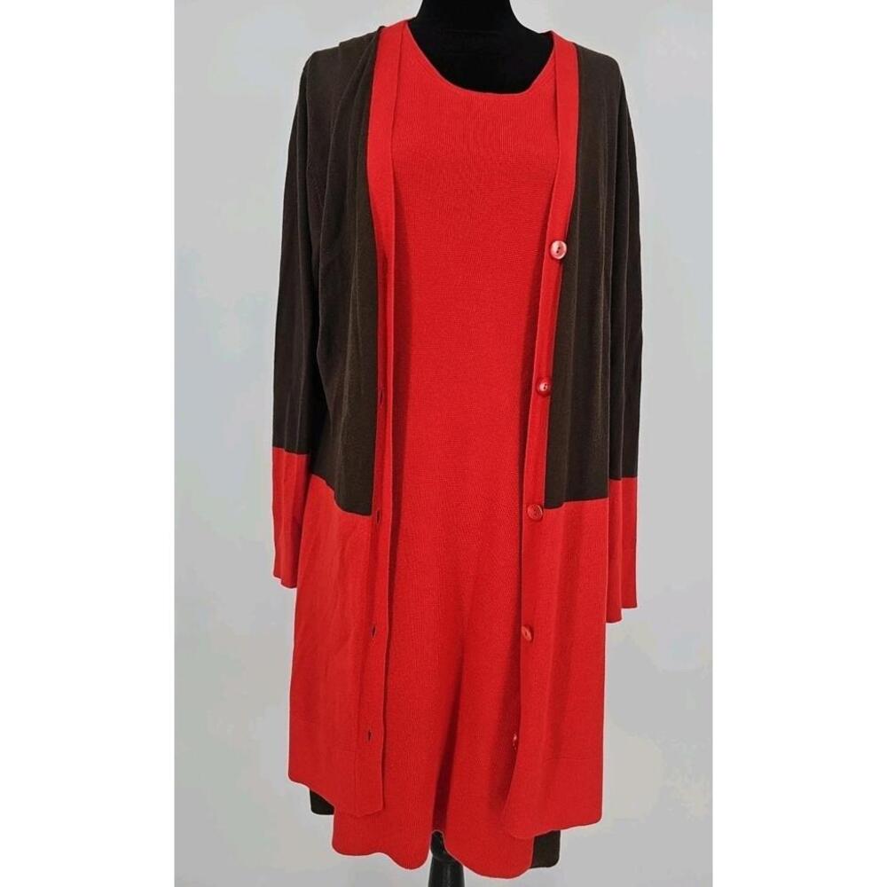 Vintage Neiman Marcus Cardigan‎ Dress Set Silk And Linen